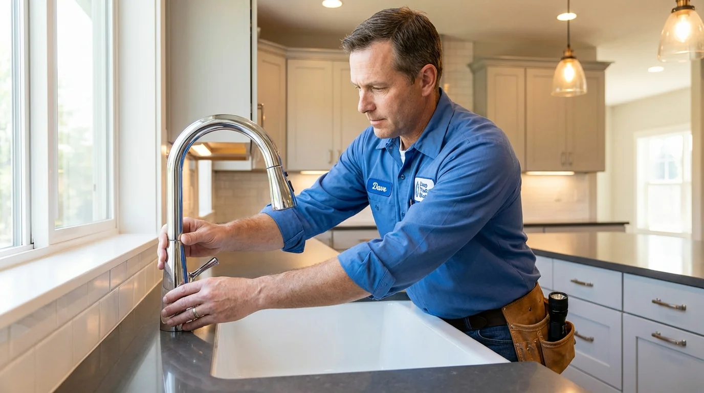 Kitchen faucet installation by Johns Plumbing LLC in Millville